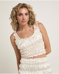 Alice In The Eve - Belle Ruched Satin Cami Top