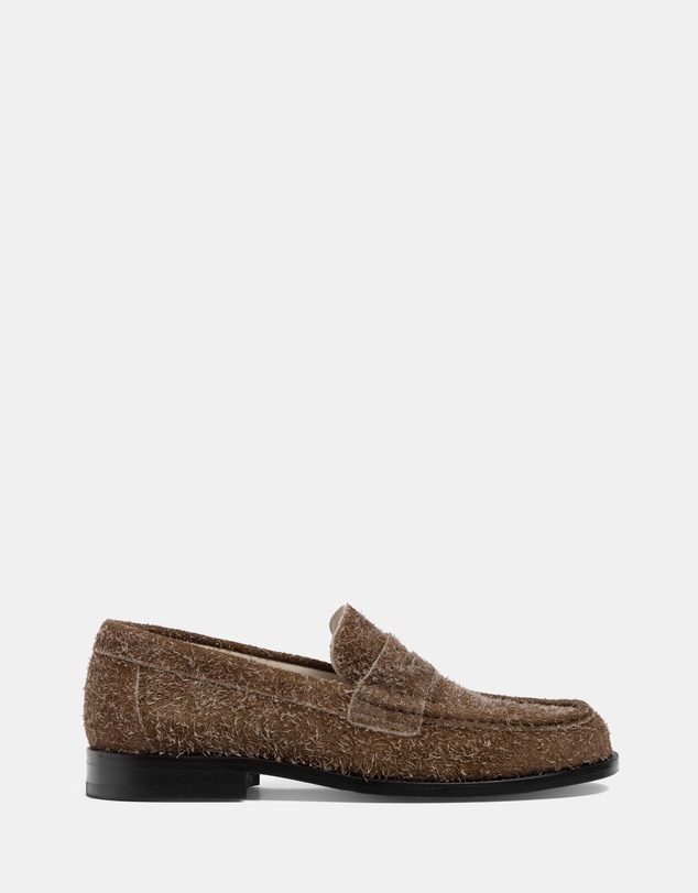 Duke + Dexter - Willis Khaki Hairy Suede Penny Loafers
