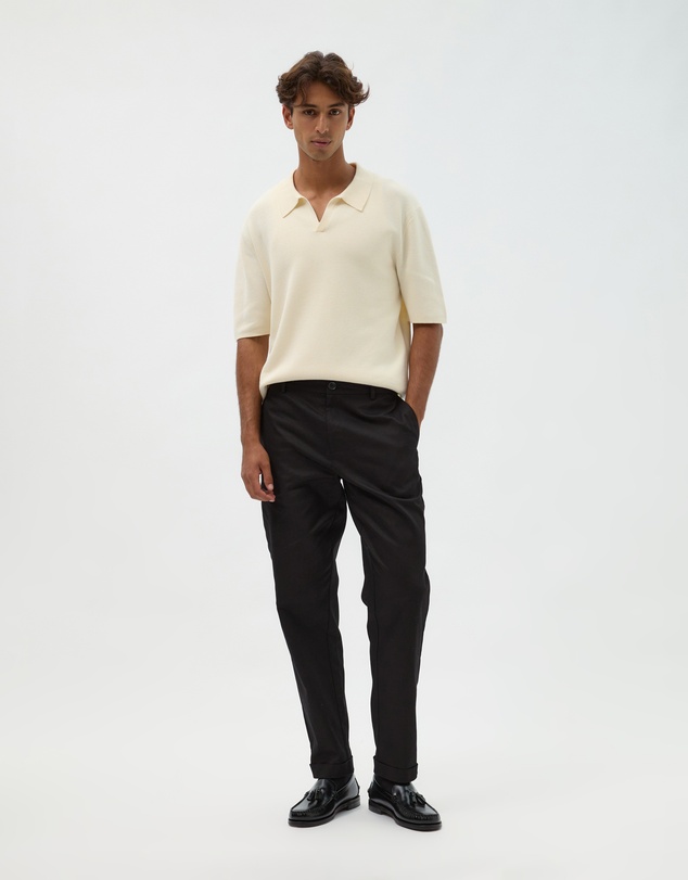 AERE - Deep Cut Knit Polo