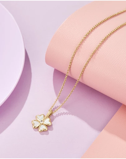 Mestige Kids - Cute as a Clover Necklace - 18K Gold Plated