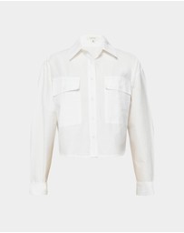 Forcast - Kyla Crop Pocket Shirt