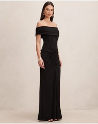 Forever New - Ania Ruched Bardot Neck Maxi Dress