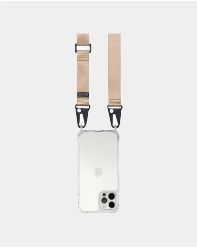 LOUVE COLLECTION - Clear Phone Case + Latte Love Lanyard
