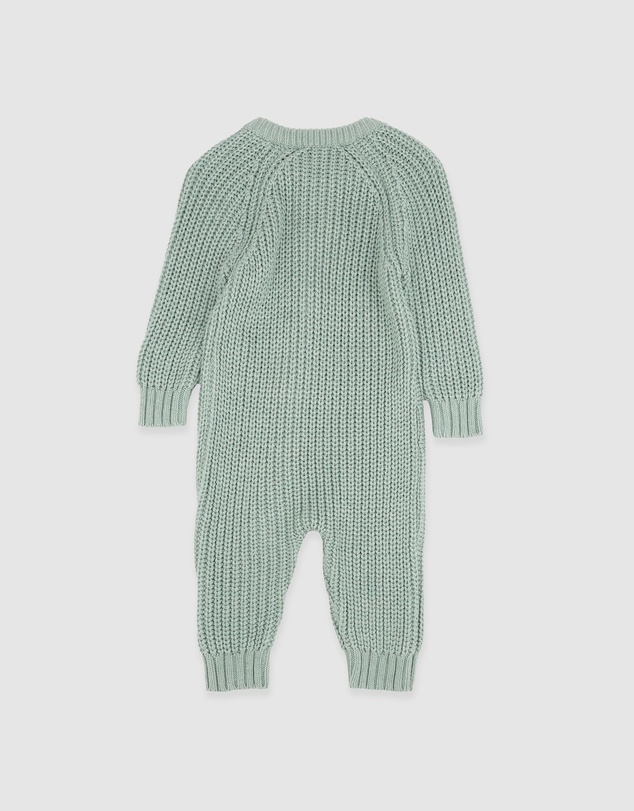 Bebe by Minihaha - Sage Knitted Zip Romper