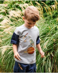 Fleur Harris - 'Out of This World' Orbit Tee in Pale Blue
