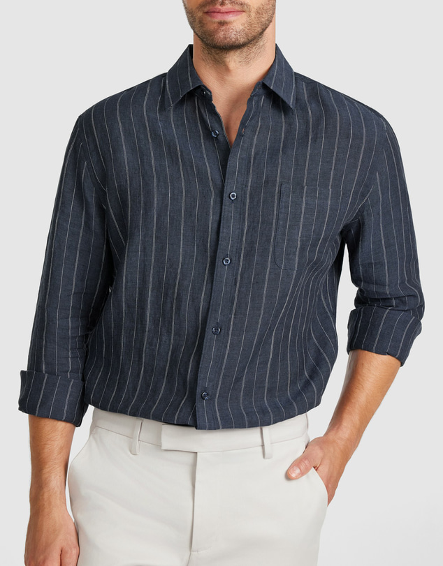 Tarocash - Hamilton Linen Stripe Shirt