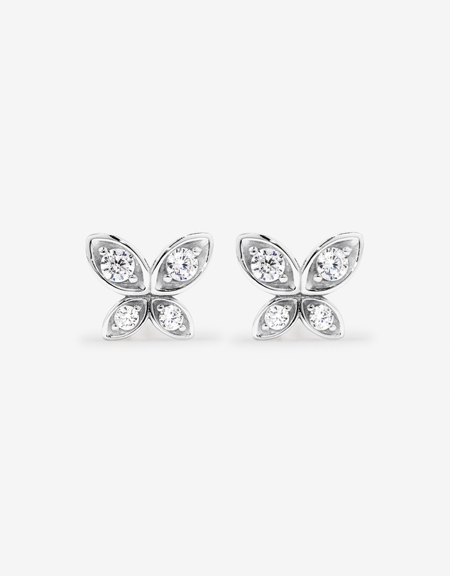 Michael Hill - Cubic Zirconia Butterfly Stud Earrings in Sterling Silver
