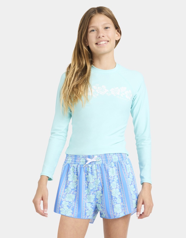 Billabong - Girls 6 to 14 Happy Hibiscus Swim Volley Boardshorts