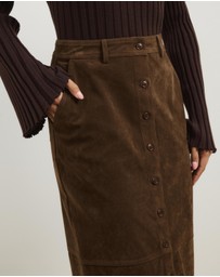 Atmos&Here - Sylvette Faux Suede Midi Skirt
