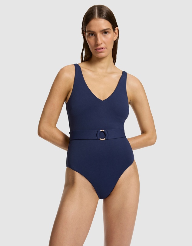 JETS - V-Neck Belted One-Piece