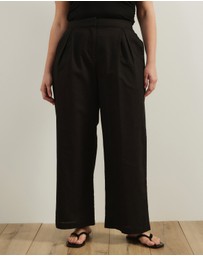 Atmos&Here Curvy - Clara Cotton Linen Tailored Pants