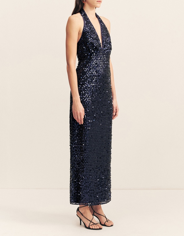 Shona Joy - Everly Plunged Cross Back Maxi Dress