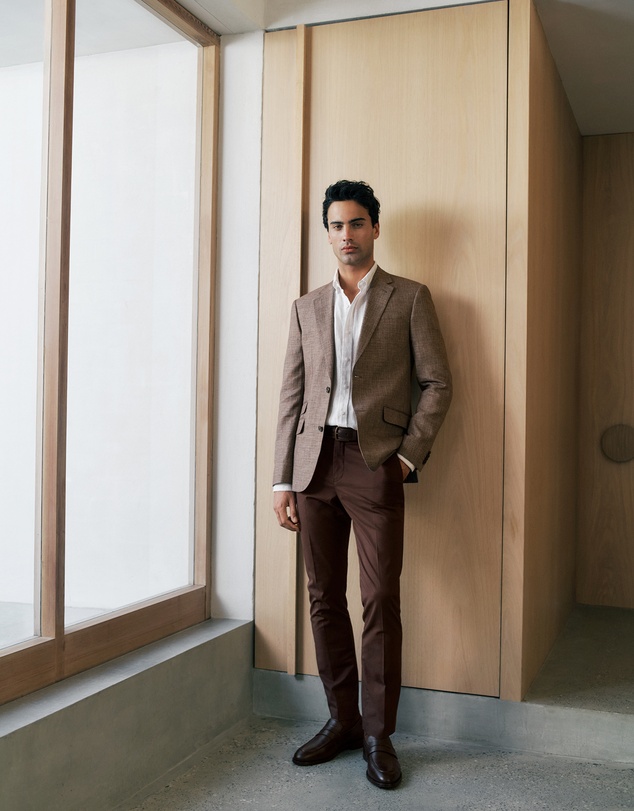 Trenery - Cotton Twill Trouser in Coffee