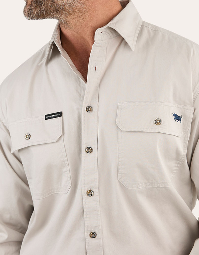 Ringers Western - King River Mens Half Button Work Shirt