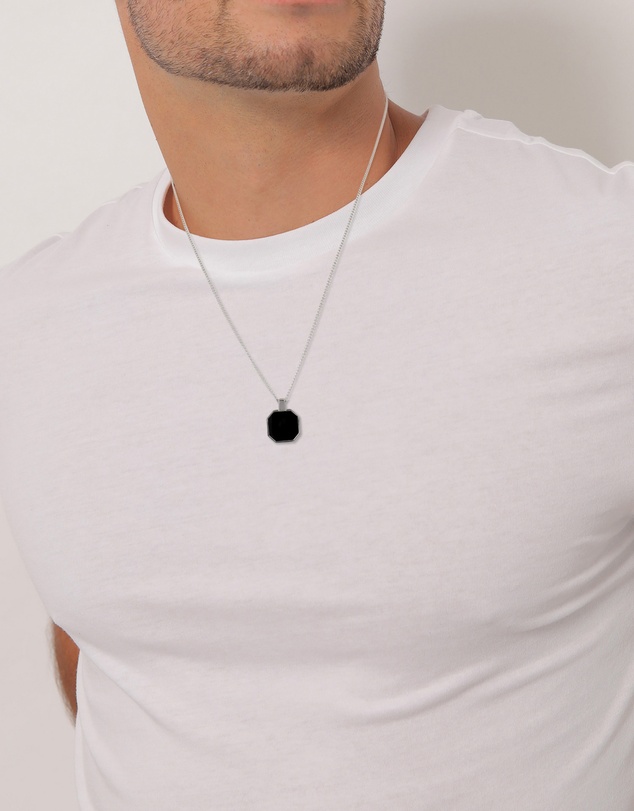 Kuzzoi - ICONIC EXCLUSIVE - Square Pendant Necklace in 925 Sterling Silver