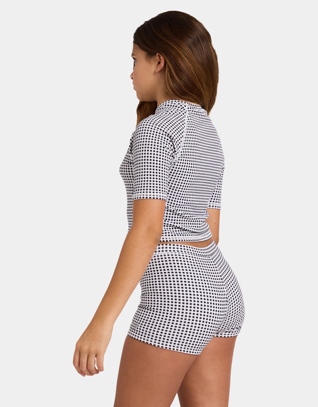 Billabong - Girls 6 to 16 Gingham Crush Short Sleeve Rashguard