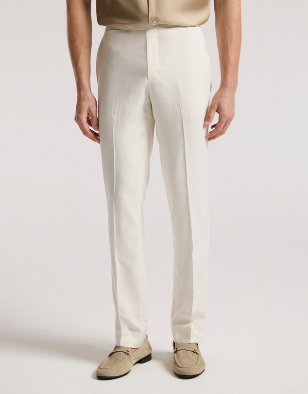 Calibre - Slim Stretch Textured Pants Ivory