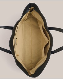 VESTIRSI - Mia Black Leather East West Slouchy Tote
