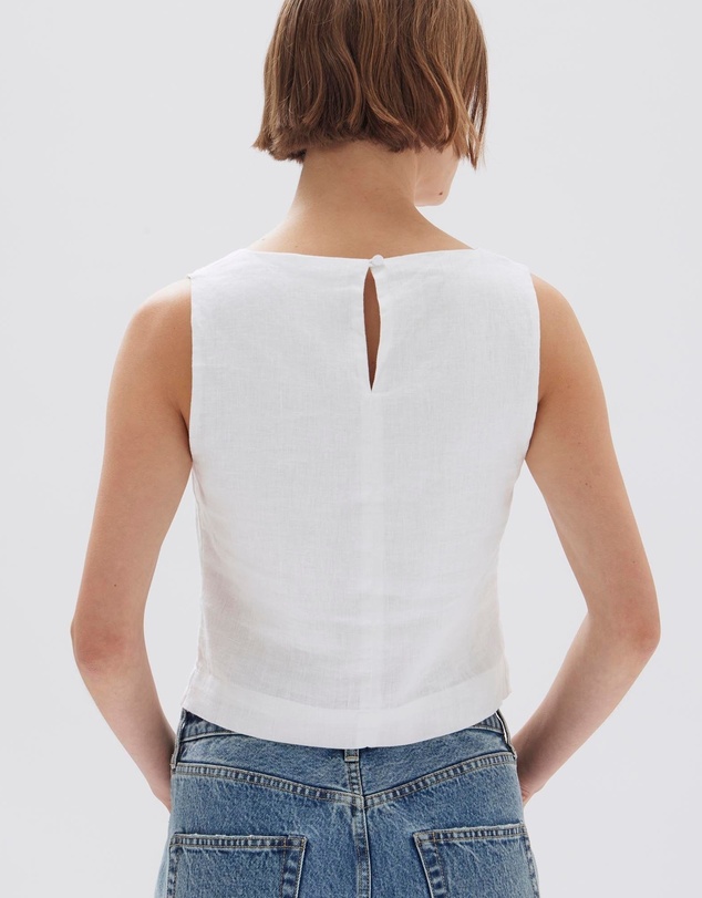 Revibe - Repaired Assembly Label Linen Womens Tops