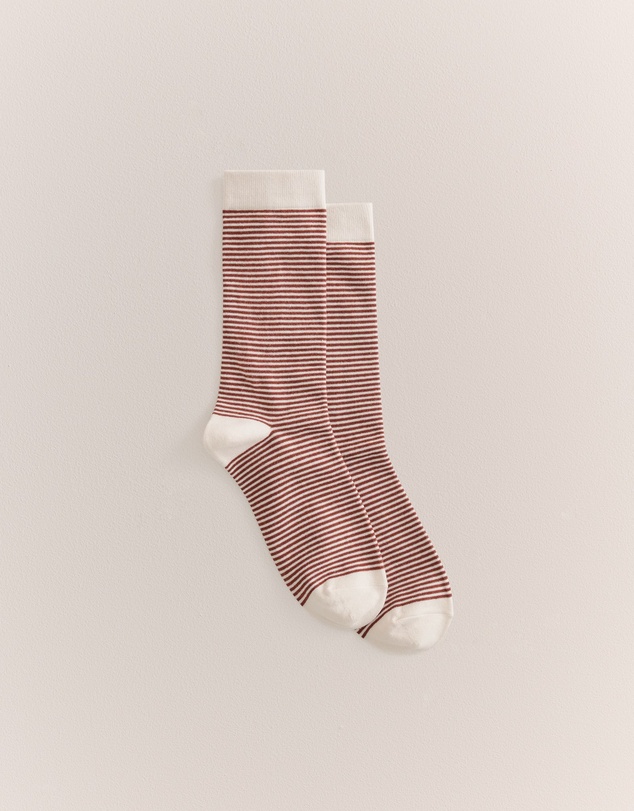 Trenery - Multi Stripe Crew Sock in Russet