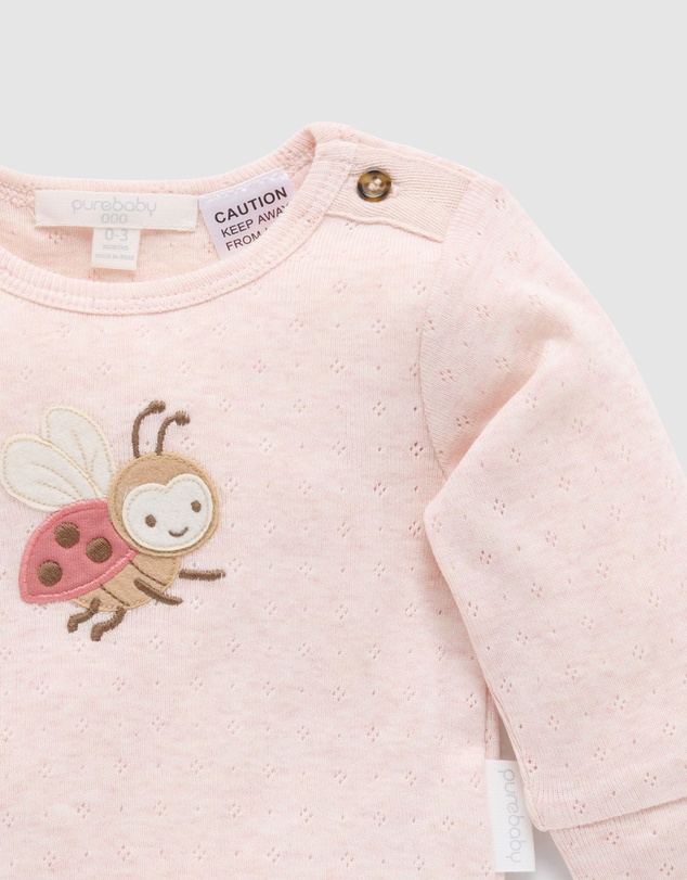 Purebaby - Applique Bodysuit -Kids-Babies