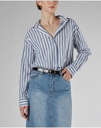 DRICOPER DENIM - Finley Loose Blue Stripe Shirt