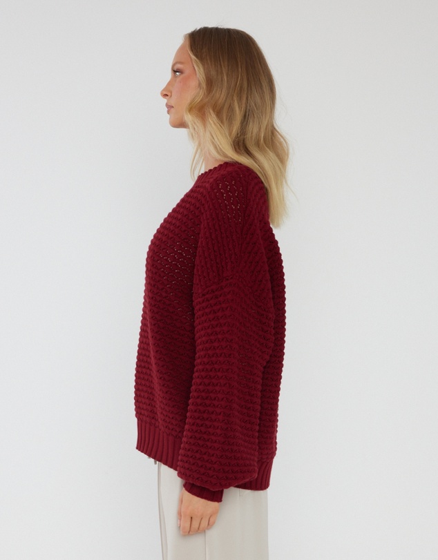 ALEXANDRA - Loam Knit Jumper Red Wine