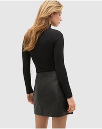 Seed Heritage - Leather Mini Seam Skirt