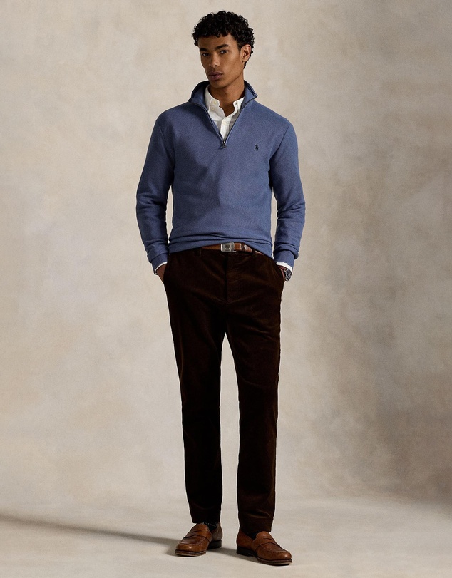 Polo Ralph Lauren - Mesh-Knit Cotton Quarter-Zip Sweater