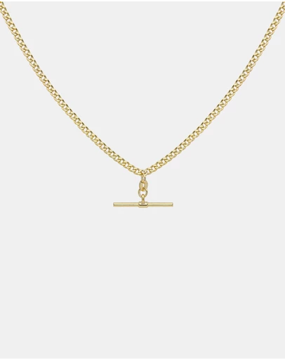 Zoe Olivia - 9K Gold T-Bar Necklace