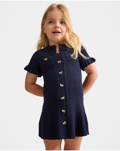 eye look for blue dress FOREVER NEW - Broiderie detail navy jacquard dress! 8 | Recycle Style