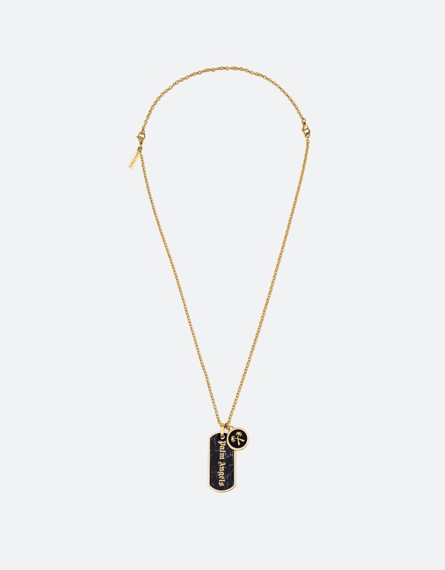 Palm Angels - Valerio GP Onyx Tag & Rondel Necklace
