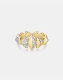 Ania Haie - Ania Haie Two-Tone Sparkling Bold Puffy Spike Ring