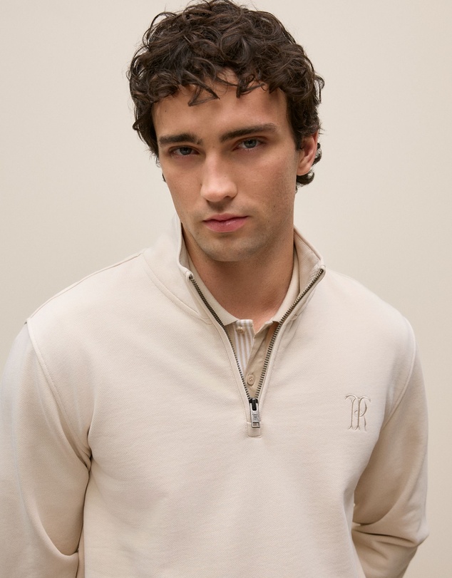 Trenery - Mercerised Cotton Tipped Polo in Fawn