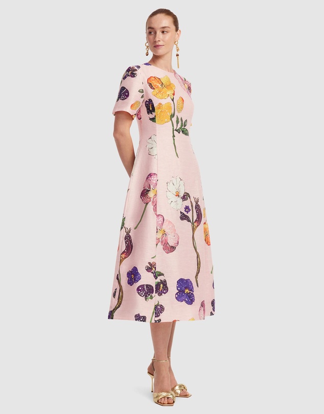 LEO LIN - Caroline Short Sleeve Midi Dress