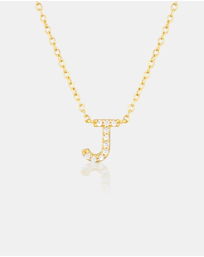 The Silver Collective - A-Z Letter Necklace - J