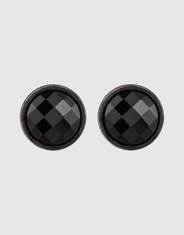 Kuzzoi - ICONIC EXCLUSIVE - Crystal Stud Earrings in Oxidised 925 Sterling Silver