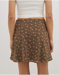 Dazie - Choccy Ditsy Floral Mini Skirt
