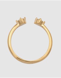 Elli Jewelry - Ring Open Crystal 925 Sterling Silver Gold-Plated