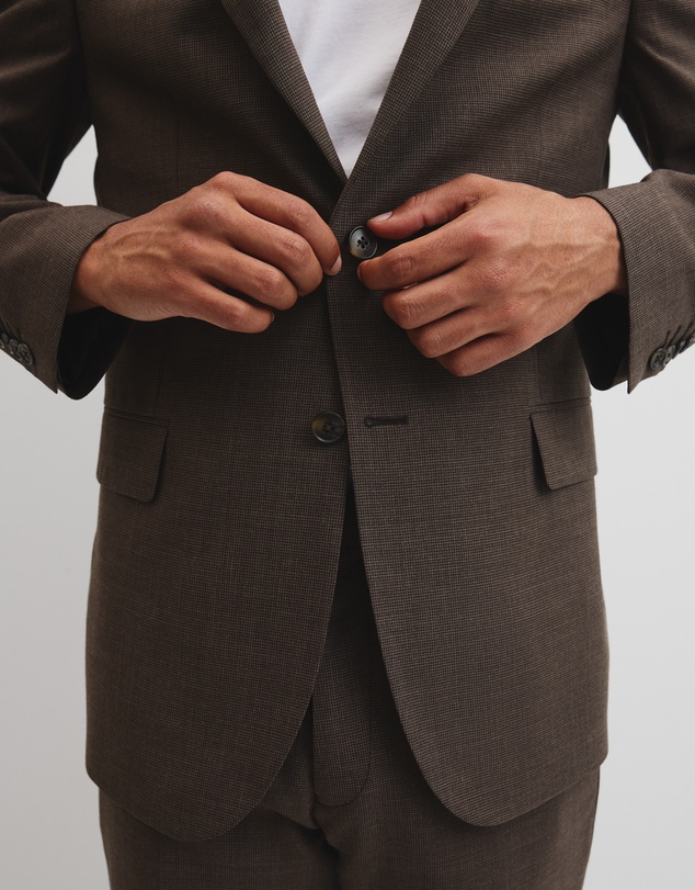 Country Road - Regular Fit Wool Blend Houndstooth Jacket