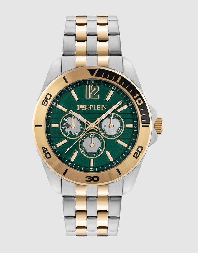 Plein Sport - Plein Sport Nitro Xtreme 43mm Green Dial Two-Tone Stainless Steel Strap Watch
