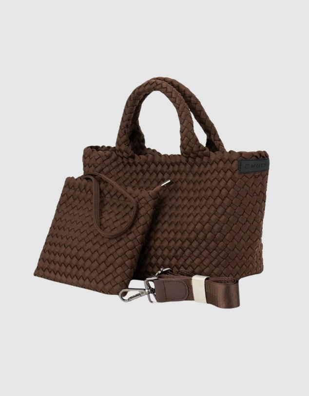 Chuchka - Woven Neoprene Mini Tote - Choc Brown