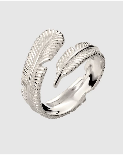 Kuzzoi - ICONIC EXCLUSIVE - Feather Band Ring in 925 Sterling Silver