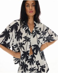 THE TALES - Mono Palm Oversized Silk Shirt