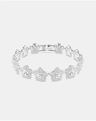 Swarovski - Ariana Grande X Swarovski Bracelet, Round Cut, Flower, White, Rhodium Plated