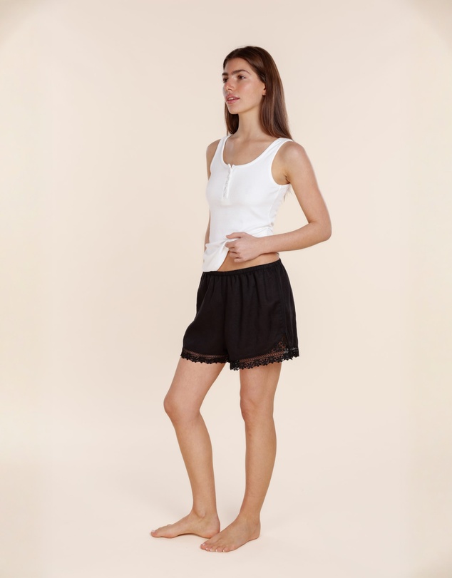 Gingerlilly - Valencia Linen Lace Shorts