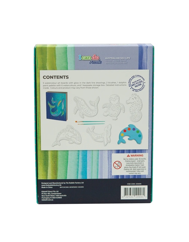 Icando - Australian Sea Life Glow in the Dark Watercolour Art Set