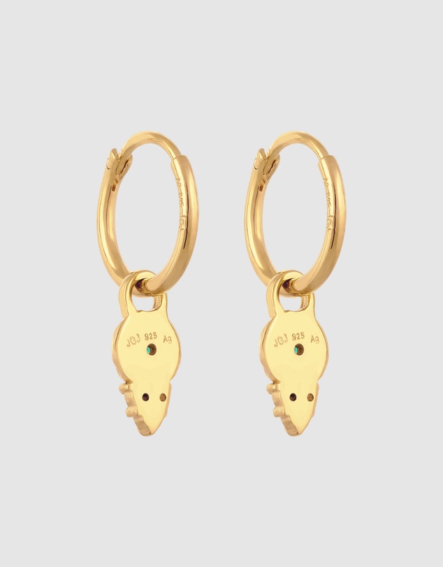 Elli Jewelry - Zirconia Circle Hoop Earrings in Gold-Plated 925 Silver