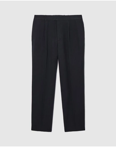 COS - Duck Pleated Straight-Leg Linen-Blend Trousers