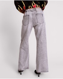 ONE TEASPOON - Slate Acid Roadhouse Wide Leg Drawstring Jeans